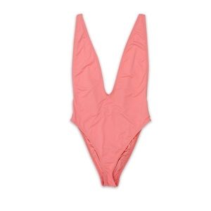 New One Piece Cheeky Coverage Swimsuit in coral
